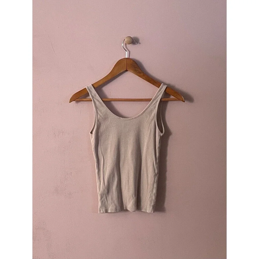Forever 21 Tan Henley Tank Top Size S